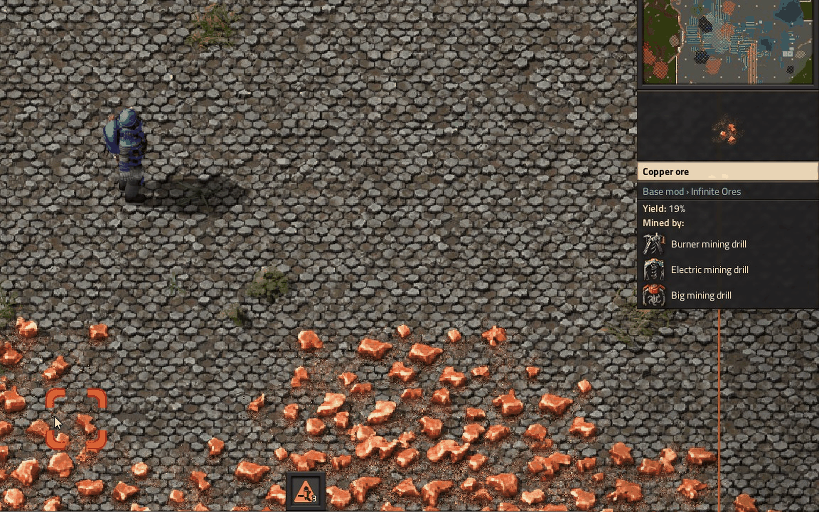A scraped-out copper remnant at 19%. It never dies, but it crawls.