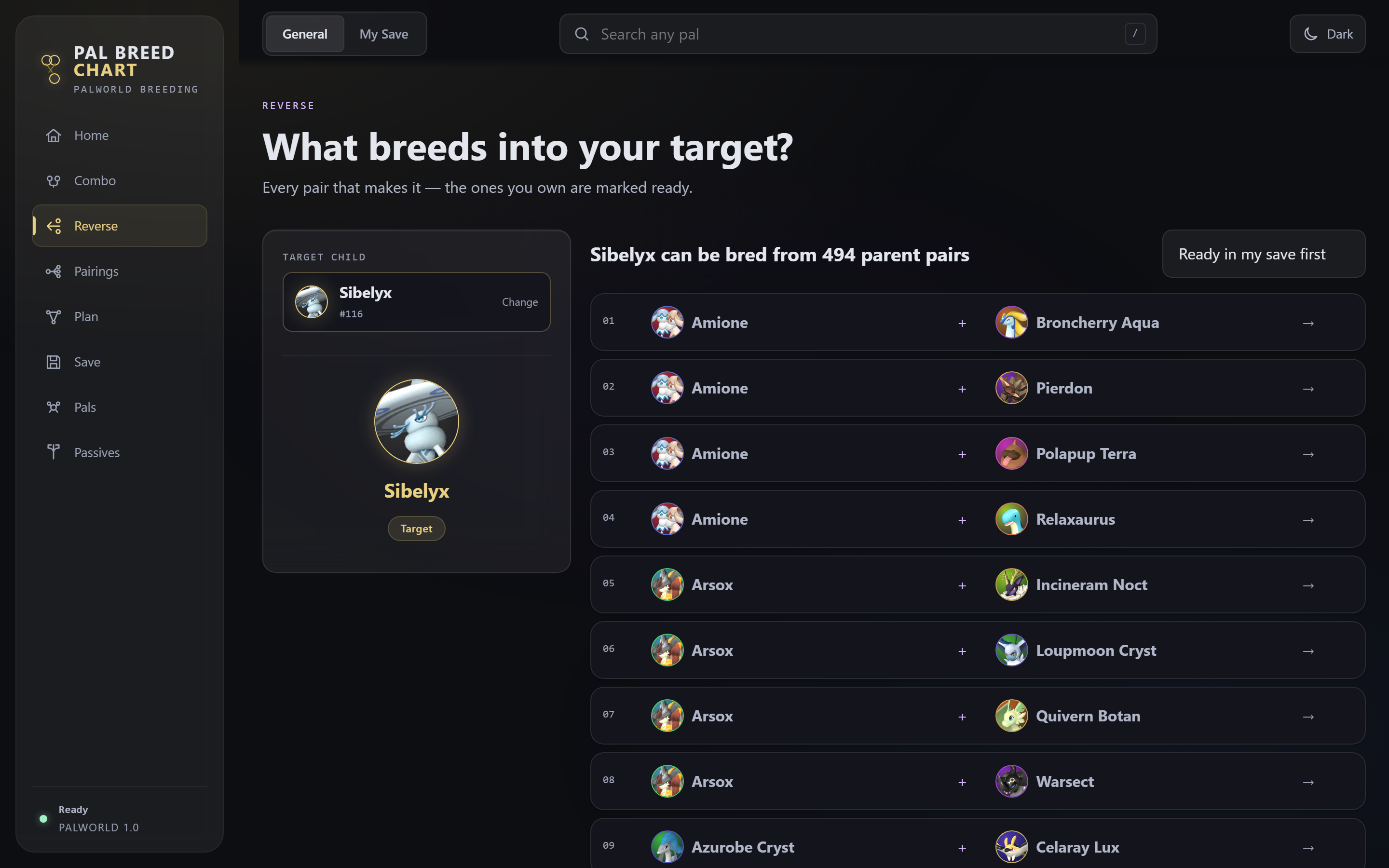 Pal Breed Chart screenshot 3